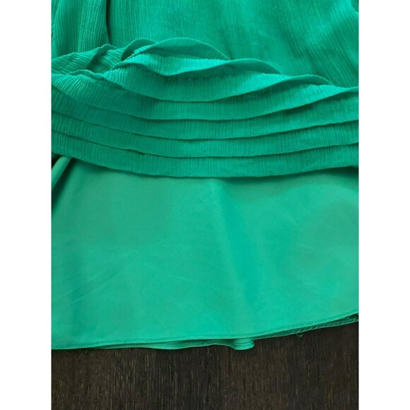 J.Crew Juliet Chiffon Green Strapless Silk Dress Size 4 - Picture 8 of 8